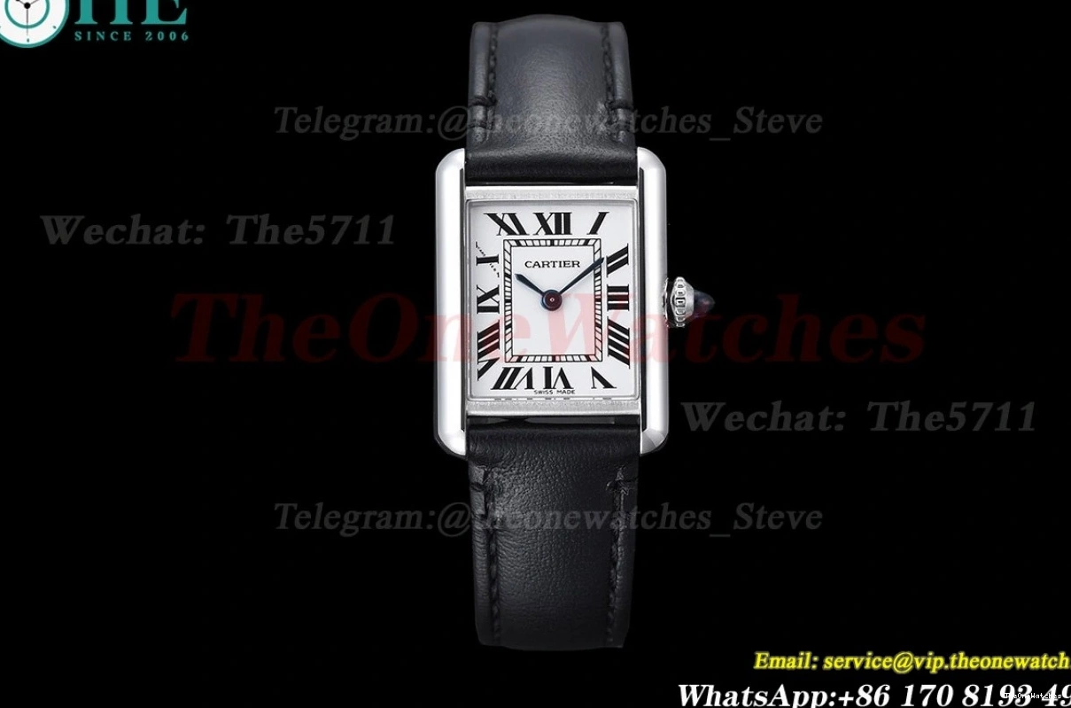 Tank Must Black Quartz On K11F dial White Leather Strap Small 0517